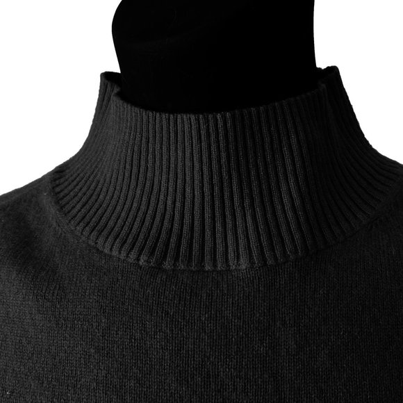 NEW! InCashmere 100% Cashmere Short Sleeve Mock Neck Sweater Black, Sz X/P- US 0 - Picture 9 of 16
